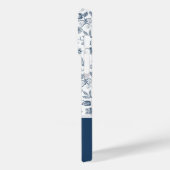 Blauw Bloempatroon & Naam Gepersonaliseerd Case-Mate iPhone Case (Achterkant / Links)