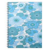 Blauw bloempatroon notitieboek (Voorkant)