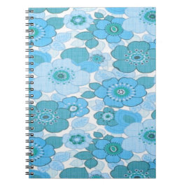 Blauw bloempatroon notitieboek