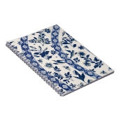 Blauw bloempatroon notitieboek (Rechterzijde)