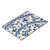 Blauw bloempatroon notitieboek (Linkerzijde)