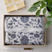 Blauw bloempatroon ontkoppeling tissuepapier (Geschenk)