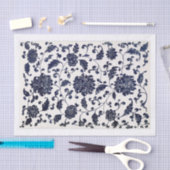 Blauw bloempatroon ontkoppeling tissuepapier (Craft)