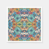 Blauw bloempatroon servet (Voorkant)