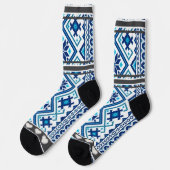 Blauw bloempatroon sokken (Links)