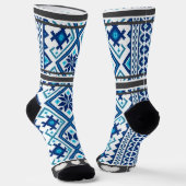 Blauw bloempatroon sokken (Gebogen)