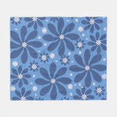 Blauw bloempatroon – stijlvolle toegang fleece deken (Voorkant (Horizontaal))