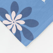 Blauw bloempatroon – stijlvolle toegang fleece deken (Hoek)