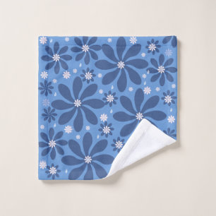 Blauw bloempatroon – stijlvolle toegang washandje