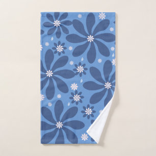 Blauw bloempatroon – Stijlvolle washandjes voor to Handdoek