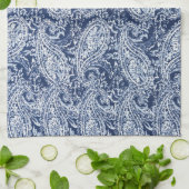 Blauw bloempatroon theedoek (Gevouwen)