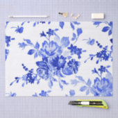 blauw bloempatroon tissuepapier (Craft)