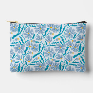 Blauw bloempatroon uit het midden van de eeuw etui