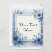 Blauw bloemschilderwerk met elegante accenten kaart (Voorkant)