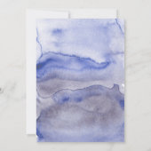 Blauw Bloemschriftschrift Waterverf Bruiloftsfeest Kaart (Achterkant)