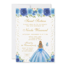 Blauw Bloemstuk Blond Haar Prinses Sweet Sixteen
