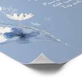 Blauw Bloemstuk Bruidsdouche Mimosa Bord Poster (Hoek)