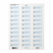 Blauw Bloemstuk Bruidsfeest Retouradres Etiket (Full Sheet)