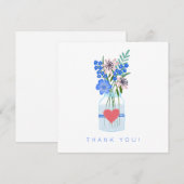 Blauw Bloemstuk Dankjewel Bedankkaart (Voorkant / Achterkant)