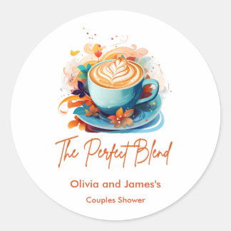 Blauw Bloemstuk De Perfecte Mix Koppels Bruisfeest Ronde Sticker