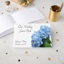 Blauw Bloemstuk Huwelijks Gastboek
