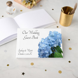 Blauw Bloemstuk Huwelijks Gastboek Gastenboek