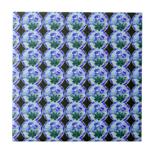 blauw bloemtegel tegeltje