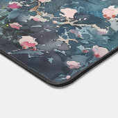 Blauw bloemthema bureaumat (Hoek)