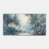 Blauw bloemthema bureaumat (Voorkant)