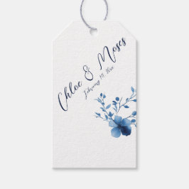 Blauw, Bloesem Bloesem, klein, Cadeaulabel