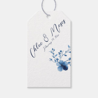 Blauw, Bloesem Bloesem, klein, Cadeaulabel