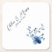 Blauw, Bloesem Bloesem, klein, Kartonnen Onderzetters (Voorkant)