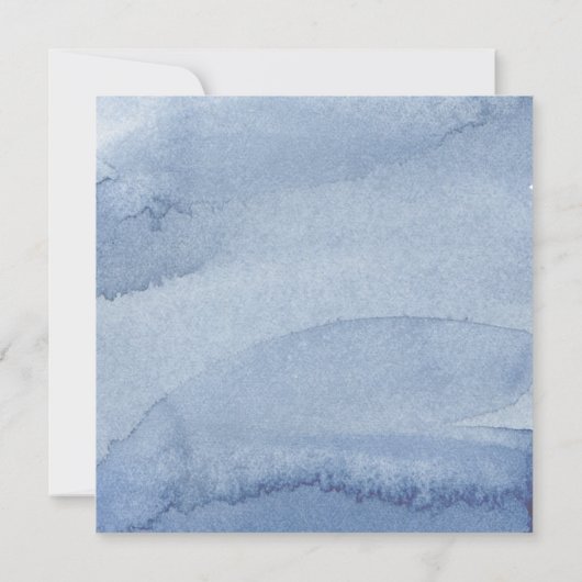 blauw bloesem | bruiloft kaart (Achterkant)