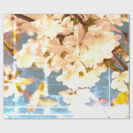  blauw bloesem cadeaupapier