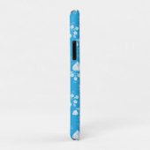 Blauw bloesem hart met bloemen patroon Case-Mate iPhone case (Achterkant/rechts)