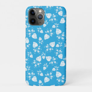 Blauw bloesem hart met bloemen patroon Case-Mate iPhone case
