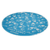 Blauw bloesem hart met bloemen patroon snijplank (Hoek)