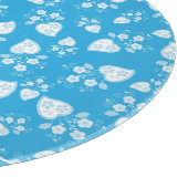 Blauw bloesem hart met bloemen patroon snijplank (Hoek)