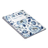 Blauw Bloesem Notitieboek (Rechterzijde)