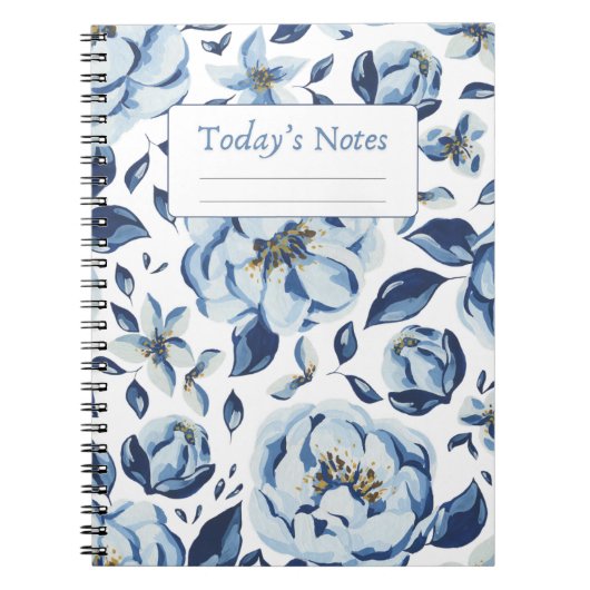 Blauw Bloesem Notitieboek (Voorkant)