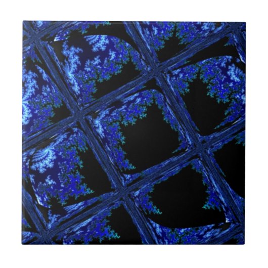 Blauw Blok Design Tegeltje (Voorkant)