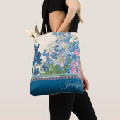 Blauw blokontwerp tote bag (Dichtbij)