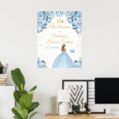 Blauw Blond Haar Prinses Zoet Zestien Welkom Poster (Thuiskantoor)