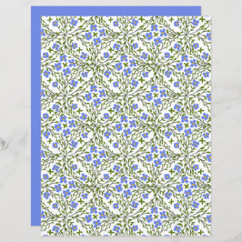 Blauw Blooms Ditsy Bloemen Patroon Papier Blad