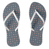 Blauw, blos en gouden stippen teenslippers (Voetbed)