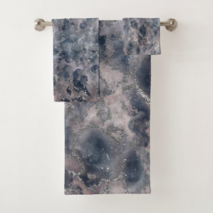 Blauw & Blos Roze Roze Abstracte Waterverf Vlek Bad Handdoek