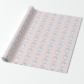 Blauw Blozend Opal Kristallen Verjaardag Cadeaupapier (Uitgerold)