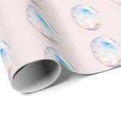 Blauw Blozend Opal Kristallen Verjaardag Cadeaupapier (Rol Hoek)