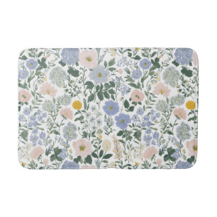 Blauw Blozende Cottagecore Wilde Bloem Badmat