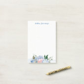 Blauw & Blush Bloemstuk Persoonlijk Post-it® Notes (Op bureau)